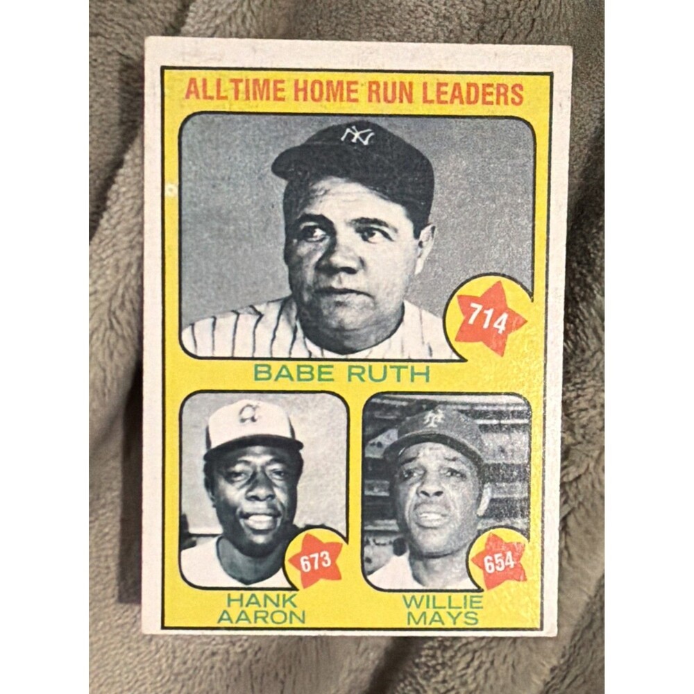 1973 Topps - All-Time Leaders Babe Ruth, Willie Mays, Hank Aaron #1